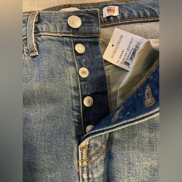 Re/done originals High Rise ankle crop Distressed Skinny Jeans size 26 NWT - Picture 7 of 9